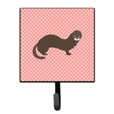 Carolines Treasures Russian or European Mink Pink Check Leash or Key Holder BB7868SH4